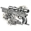 sniper rifle tattoo design idea