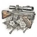 sniper rifle tattoo design idea