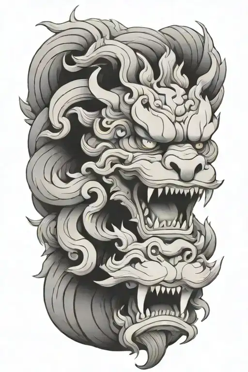 Foo dog tattoo design idea