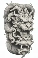 Foo dog tattoo design idea