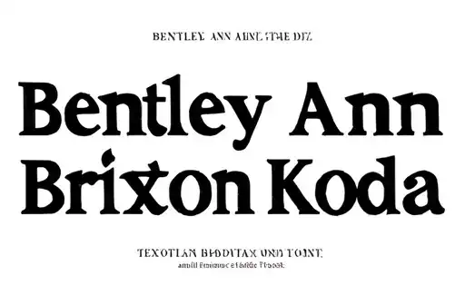 "Bentley Ann
Brixton Koda" tattoo design idea