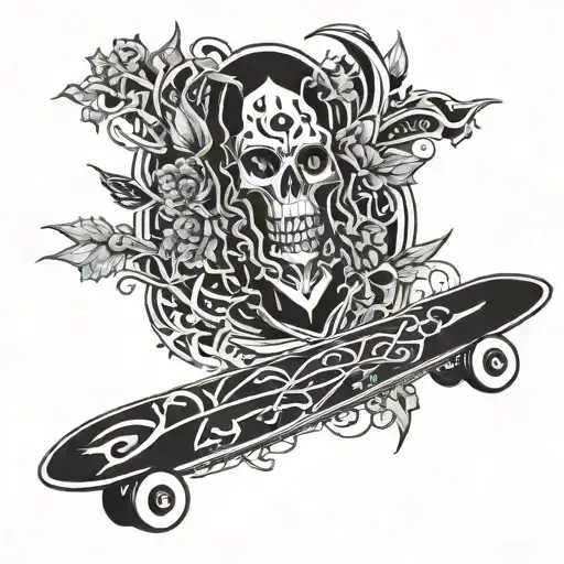 skateboard tattoo design idea