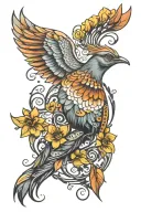 lyrebird determined tattoo design idea