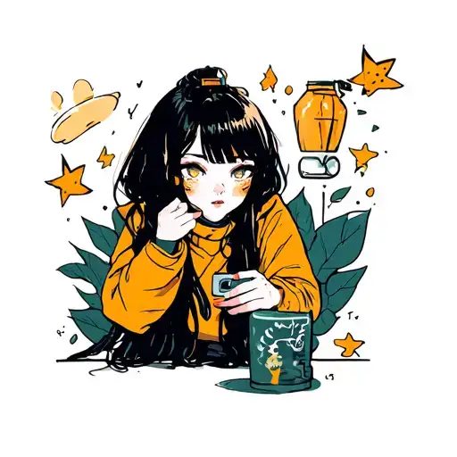 anime character Anya Forger playing tattoo design idea