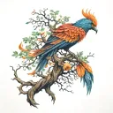 Phoenix Bird Inside A Tree Of Life tattoo design idea