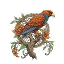 Phoenix Bird Inside A Tree Of Life tattoo design idea