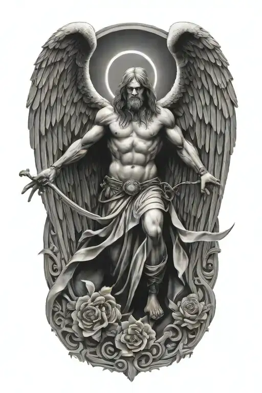 arch angel michael tattoo design idea