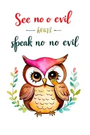 cute cartoon owls see no evil speak no evil hear no evil 3 owls tattoo design idea