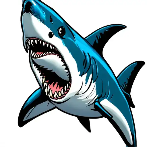 blue shark tattoo design idea