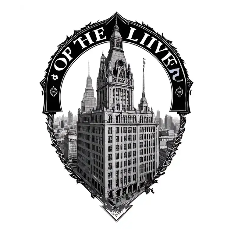 top of the liver building view tattoo design idea