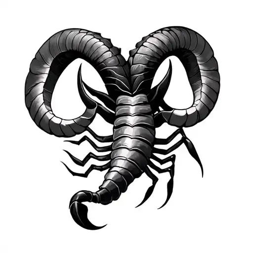 Aries and Scorpio zodiac symbol tattoo design idea