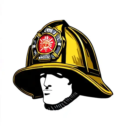 firefighter helmet tattoo design idea