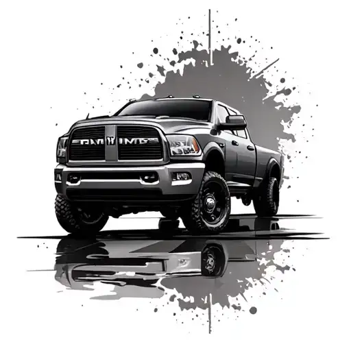 4g dodge ram Cummins dually  tattoo design idea