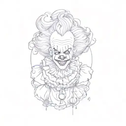 pennywise clown tattoo design idea