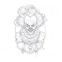 pennywise clown tattoo design idea