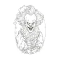 pennywise clown tattoo design idea