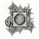 sak yant tattoo with thai and African tribal patterns  tattoo design idea