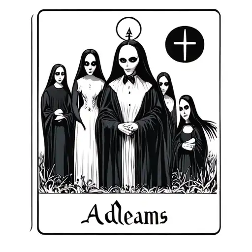 tarot card featuring addams family tattoo design idea