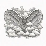 clouds as wings tattoo design idea