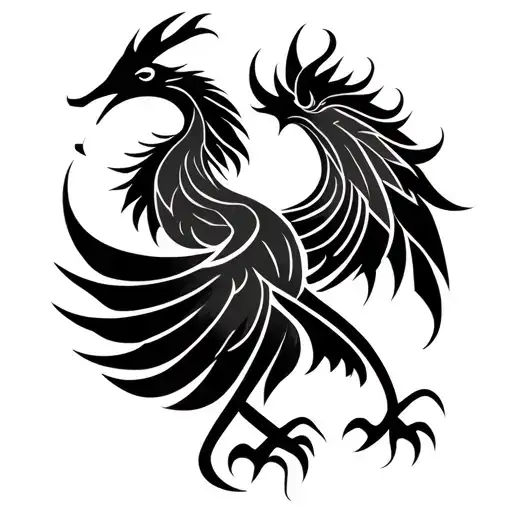 arabic caligraphy masculine phoenix tattoo meant for left chest tattoo design idea