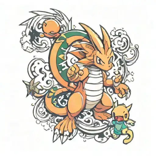 Pokemon,Dragonball tattoo design idea