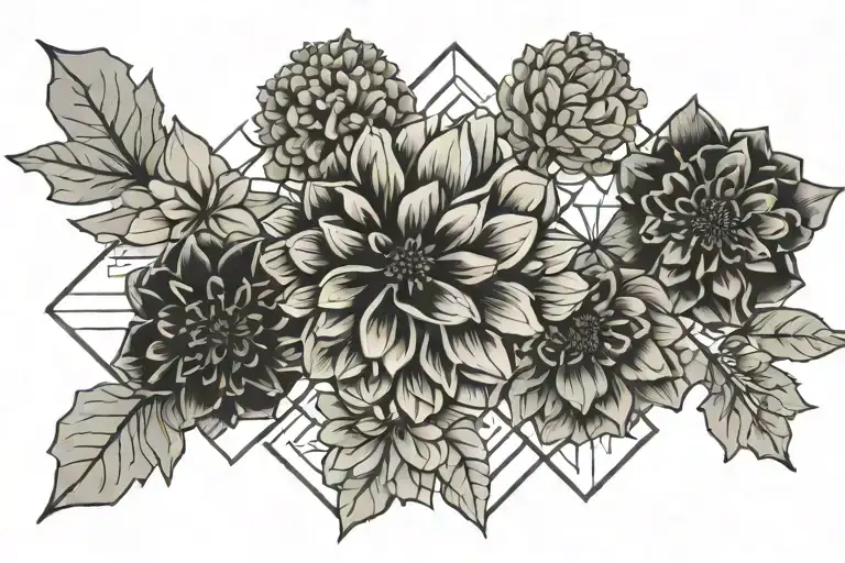 marigold flower tattoo design idea
