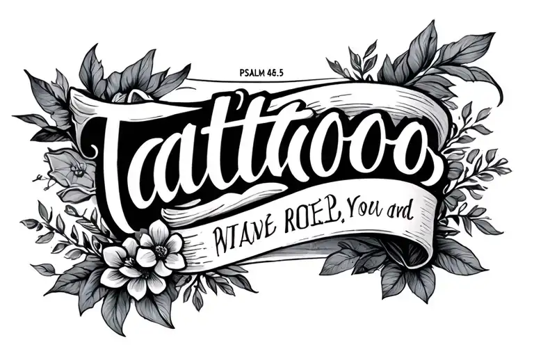 psalm 46:5 bible verse tattoo design idea