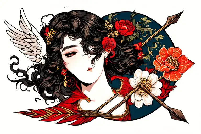 Cupid arrow tattoo design idea