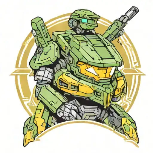 master chief halo tattoo design idea