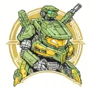 master chief halo tattoo design idea