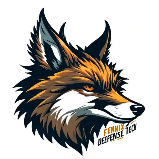 "Fenix Defense Tech" Military Style Fox Head with Phoenix Body logo tattoo design idea
