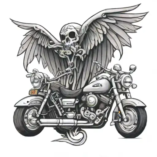 Harley wings tattoo design idea