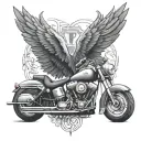 Harley wings tattoo design idea