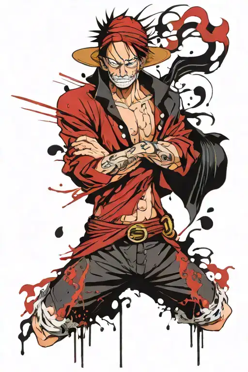 Shanks One piece anime tattoo design idea