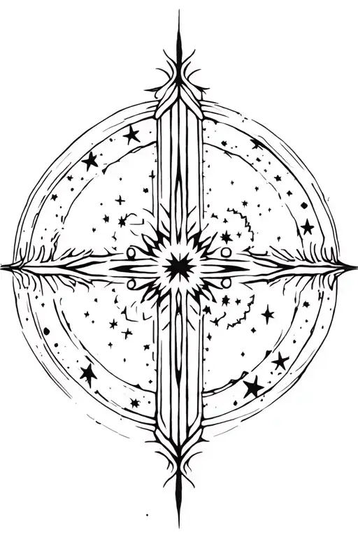 celestial or dark romance genre inspired probably with stars/sparkles tattoo design idea