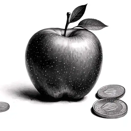apple penny table tattoo design idea