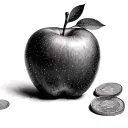 apple penny table tattoo design idea