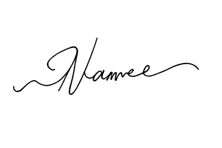 name written tattoo design idea