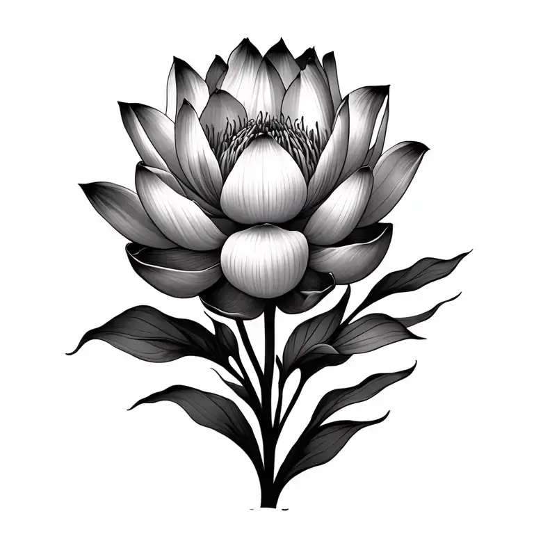 lotus flower snd iris flower tattoo design idea