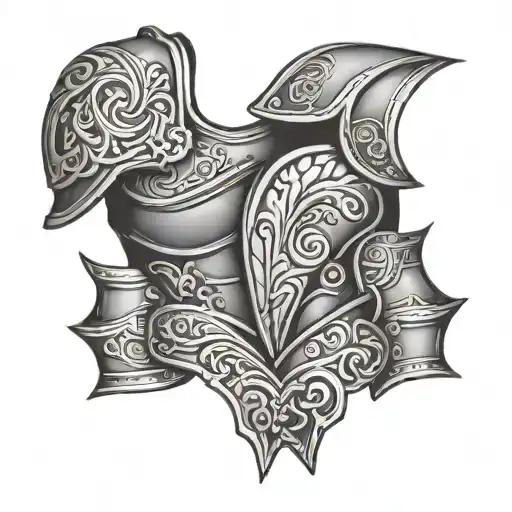 shoulder armour leather tattoo design idea