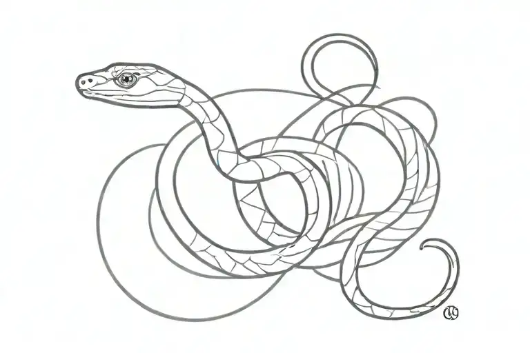 snake and perseverance present tattoo design idea