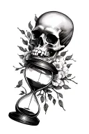 "Memento mori" skull, hour glass , tattoo design idea
