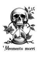 "Memento mori" skull, hour glass , tattoo design idea