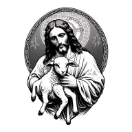 Jesus holding a lamb tattoo design idea