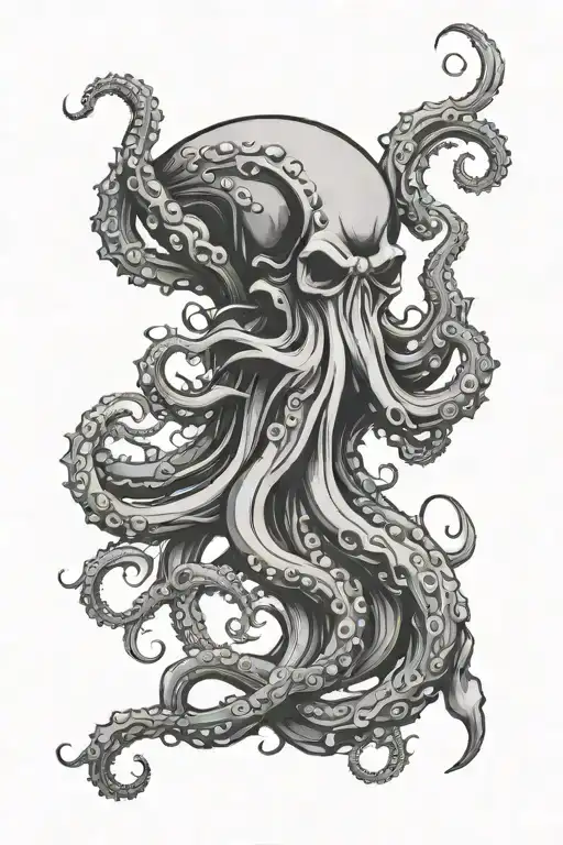 neptune trident incorporated octopus wrapped tattoo design idea
