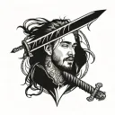Post malone sword tattoo design idea