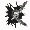 Post malone sword tattoo design idea