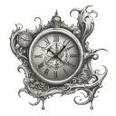 Dali style melted clock tattoo design idea