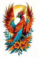 Feminine Phoenix tattoo design idea