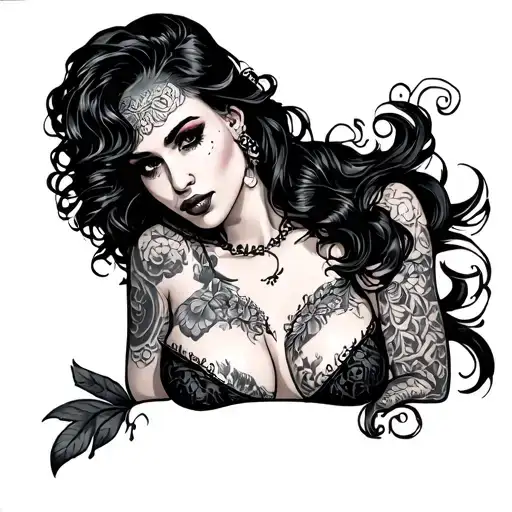 Prostitute tattoo design idea